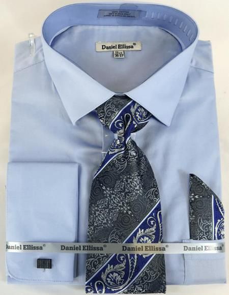 Men's French Cuff Dress Shirt 100% Cotton Spread Collar Bold Flavor Dress Shirts Color: Lt Blue Mens Fashion Dress Shirts, French Cuff Dress Shirts, Dress Shirt And Tie, French Cuff, Shirt Dress Style, Mens Dress, Men's Clothes, Mens Shirt, Mens Shirt Dress