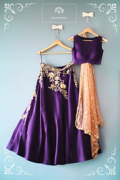 Light Lehengas - Purple Silk Light Lehenga by Izzumi Mehta | WedMeGood | Silk Purple lehenga anmd Choli with a Peach Net Dupatta and Gold Embroidery #wedmegood #indianbride #indianwedding #lehenga #indianlehenga #lightlehenga #purple #peach Purple Lengha, Peach Dupatta, Peach Lehenga, Purple Lehenga, Indian Wedding Outfit, Choli Designs, Desi Clothes, Embroidered Lehenga, Indian Lehenga