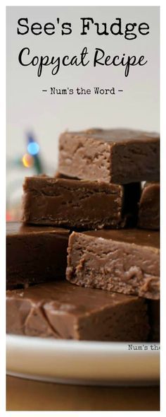 Sees Fudge Recipe, The Best Fudge, Fudge Christmas, Best Fudge, Best Fudge Recipe, Pecan Fudge, Fudge Recipes Easy, Homemade Fudge, Fudge Easy