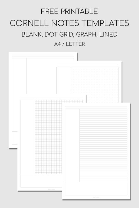 Notes Layout Printable, Important Notes Printable, Digital Cornell Notes, Good Notes Pages Templates, Goodnotes Note Template Free, Goodnotes Cornell Notes, Paper For Goodnotes Free, Cornell Notes Template Goodnotes, Revision Templates Free Printable