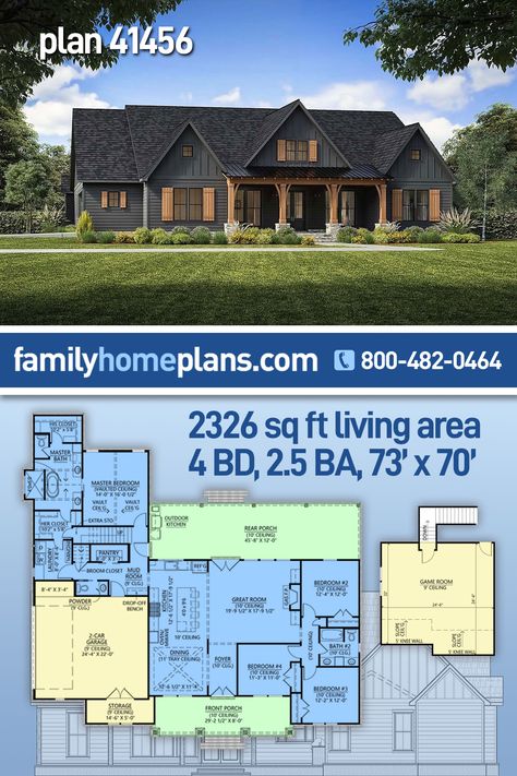 Floor Plans Ranch, 4 Bedroom House Plans, Ranch Style House Plans, Mountain House Plans, Farmhouse Style House Plans, Barn Homes, Family House Plans, Ranch Style Homes, Ranch House Plans