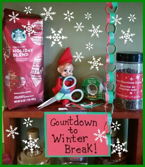 College break countdown Elf On The Shelf Winter Break, Chocolate Curls, Winter Break, On The Shelf, Elf On The Shelf, Advent Calendar, Elf, Novelty Christmas, Christmas Ornaments