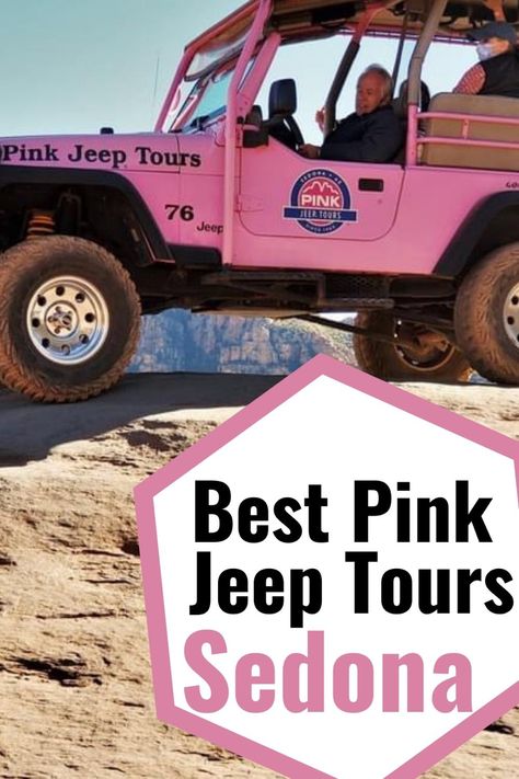 Pink Jeep Tours in Sedona Are you wondering which Sedona jeep tour is best for you? Then look no further! Here you can find information about eight of the top Pink Jeep Tours! It doesn’t matter if you seek a heart-pounding adventure, prefer a relaxing and scenic drive, or are simply looking to learn more about the vegetation in Sedona. Each pink jeep tour has something to offer! #pinkjeeptours #sedonajeeptours Pink Jeep Tours Sedona Outfit, Pink Jeep Sedona, Sedona Pink Jeep Tours, Sedona Trails Hiking, Best Hiking Trails In Sedona, Sedona Arizona Travel, Sedona Vacation, Sedona Travel, Arizona Travel Guide