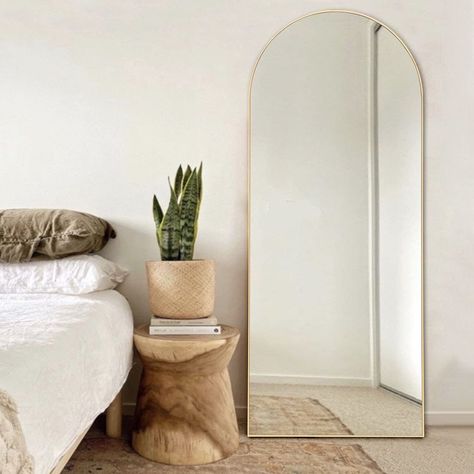 Full Length Mirror Decor Ideas, White Floor Mirror, Large Bedroom Mirror, Mirror Decor Ideas, Mirror With Stand, Wall Hanging Living Room, Mirror Full Length, Floor Length Mirror, Full Length Floor Mirror