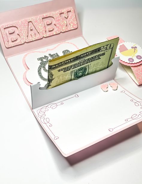 Birthday Money Envelope Ideas, Pop Up Money Card, Baby Shower Envelope Ideas, Baby Shower Money Gift Ideas, Money Holders Ideas, Pop Up Gift Card, Gift Money Holder, Money Gift Card, Card Money Holder