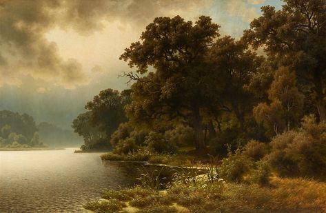 Vintage Landscape Photography, Rembrandt Paintings, Carl Spitzweg, Dutch Landscape, Night Sky Painting, Hudson River School, Canvas Art Projects, Paintings Famous, Flower Painting Canvas