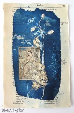 Garden Collage, Cyanotype Process, Japanese Stamp, Sun Prints, Paper Artsy, Alternative Photography, Midnight Garden, Daily Journal, Mix Media