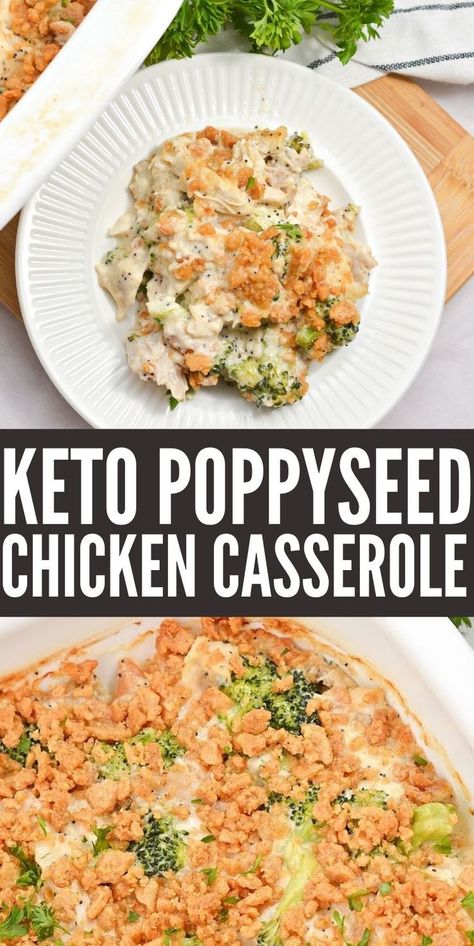 Poppy Seed Chicken Keto, Poppyseed Chicken Casserole Healthy, Keto Poppyseed Chicken, Low Carb Poppy Seed Chicken, Keto Spring Recipes, Healthy Poppyseed Chicken, Vgs Recipes, Chicken Poppyseed, Poppyseed Chicken Casserole