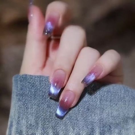 Purple Cat Eye Nails, Bad Inspo, Eye Nails, Nails Fashion, Pretty Gel Nails, Cat Eye Nails, Purple Cat, Kawaii Nails, Elegant Nails