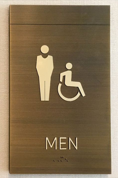 Bronze Signage, Restroom Signage, Masdar City, Ada Restroom, Restrooms Signage, Ada Signage, Restroom Signs, Room Signage, Ada Bathroom