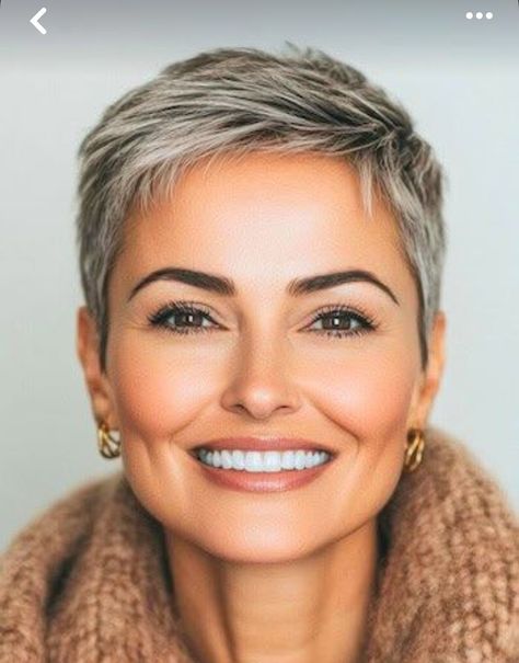 Short Gray Hair, Feminine Short Hair, Pixie Haircuts For Thick Hair, Haircut Gray Hair, Gray Hair Pixie Cuts, Short Silver Hair, Short Hair Images, Haircuts For Thick Hair, Crop Hair