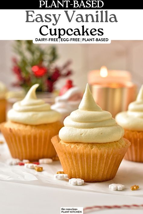 Conscious Plant Kitchen, Vegan Royal Icing, Vegan Chocolate Frosting, Vegan Vanilla Cupcakes, Coconut Cream Frosting, Easy Vanilla Cupcakes, Vegan Frosting, Frosting Recipes Easy, Easy Cupcake Recipes