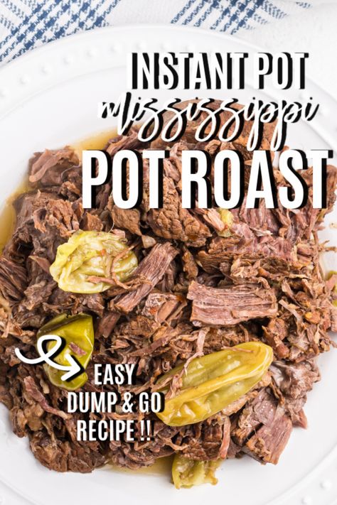 Instant Pot Mississippi Pot Roast is one of my favorite Instant Pot recipes! This dump and go recipe only uses seven ingredients and is perfect for pressure cooking beginners. Pressure cooker Mississippi Pot Roast has the perfect blend of seasonings and peppers and is a hearty meal the whole family will enjoy. Instant Pot Mississippi Pot Roast, Roast Instant Pot, Mississippi Pot Roast Recipe, Pressure Cooker Roast, Beer Braised Beef, Balsamic Pot Roast, Delicious Pot Roast, Mississippi Roast Recipe, Instant Pot Pot Roast