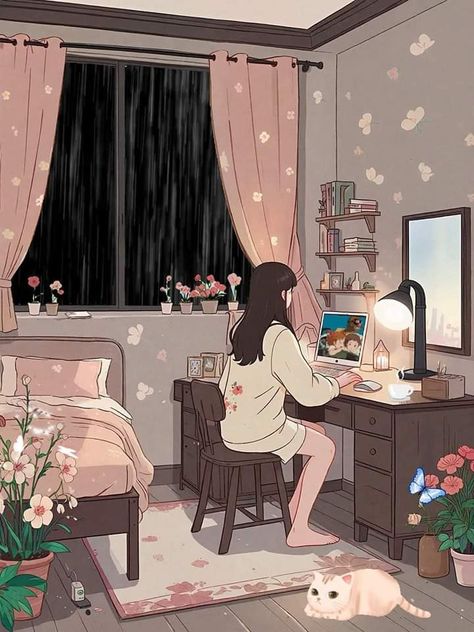 Peaceful Living, Pix Art, Lifestyle Art, Pinturas Disney, Girly Art Illustrations, Cute Love Pictures, Simple Wallpapers, Dreamy Art, Kawaii Wallpaper