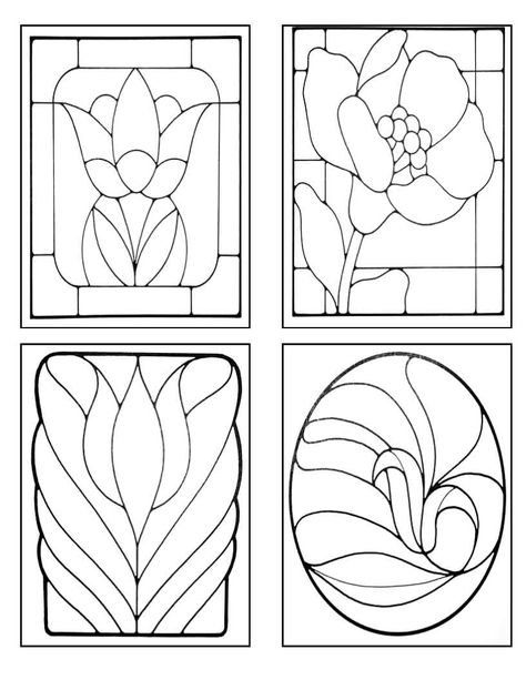 Patterns | Have Kiln Will Travel: Design Patterns for Stained Glass & Flower Vase ... L'art Du Vitrail, Stained Glass Quilt, Stained Glass Patterns Free, زجاج ملون, Stained Glass Church, Mosaic Stained, Pattern Coloring Pages, Glass Art Projects, Glass Flower Vases