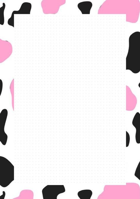 Pink Cow Print, Note Template, Page Borders, Pink Cow, Notes Template, Cow Print, Borders, Cow, Black Pink