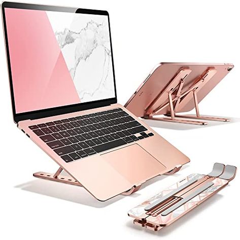 Amazon.com: i-Blason Cosmo Laptop Stand, Adjustable Portable Computer Stand Aluminum Alloy Laptop Riser Holder with Multi-Angle Stand Compatible with MacBook , 7-17.3" Laptops and Tablets - One Pack (Marble) : Electronics Desk Organisation, Laptop Riser, Laptops And Tablets, Portable Computer, Computer Stand, Notebook Pc, Laptop Stand, Ipad Tablet, Pc Computer