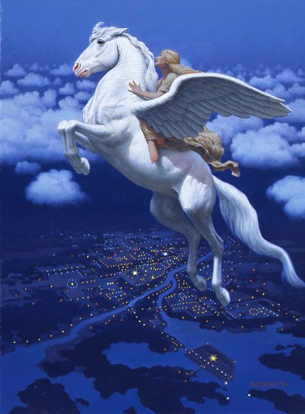 Pegasus Unicorn, Winged Horse, Pixies Fairies, Unicorn Pictures, Fairy Dragon, Unicorn Art, Creatures Of The Night, Weird Creatures, Fairy Land