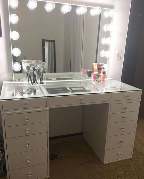 See more ideas approximately beauty room, rooms, ... (paid link) Mirror Closet, Makeup Vanity Storage, Beauty Room Vanity, Vanity Makeover, Bathroom Vanity Makeover, Impressions Vanity, Makeup Room Decor, Beauty Room Decor, Diy Vanity