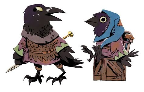 Crow Themed Character, Kenku Dnd Cute, Anthro Bird Character Design, Dnd Animal Characters, Crow Character Design, Root Rpg, Kenku Dnd, Anthropomorphic Bird, Crow Crochet