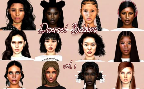 Diverse Baddies CC Trays Sims 4 Stranger Things Cc, Sims 4 Cc Skin Overlays, Downloadable Sims, Sims 4 Blender, Sims Face, Sims 4 Skins, Skin Pack, Sims 4 Skin, Sims 4 Black Hair