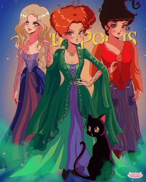 The Sanderson sisters are back I hope you like… | Instagram Mary Sanderson, Sarah Sanderson, The Sanderson Sisters, Winifred Sanderson, Hocus Pocus 2, Sanderson Sisters, 90s Anime, Like Instagram, Hocus Pocus