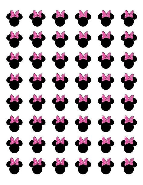 Minnie Mouse Printables, Minnie Mouse Cupcake Toppers, Minnie Mouse Stickers, Minnie Mouse Theme Party, Minnie Mouse Head, Minnie Mouse Birthday Decorations, Minnie Mouse 1st Birthday, Minnie Birthday Party, Minnie Mouse Theme