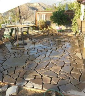 Broken Concrete Patio, Recycle Concrete, Ribbon Driveway, Cement Walkway, Walkway Diy, Drive Ways, Basement Patio, Gardens Backyard, Concrete Patio Ideas