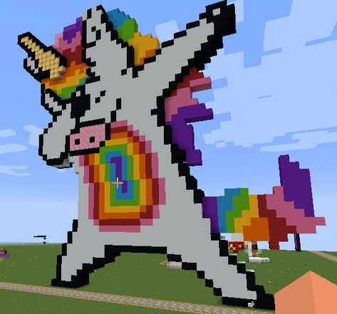 Unicorn Minecraft, Minecraft Building Designs, Rainbow House, Minecraft House Tutorials, Minecraft City, Minecraft Inspo, Amazing Minecraft, Building Designs, Minecraft Party