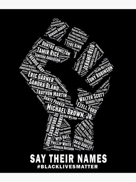 "Black Lives Matter: Say Their Names" Sticker by shaggylocks | Redbubble Say Their Names, Black Lives Matter Art, Eric Garner, Black Lives Matter Movement, Name Stickers, Black Power, Civil Rights, Lives Matter, Black Lives