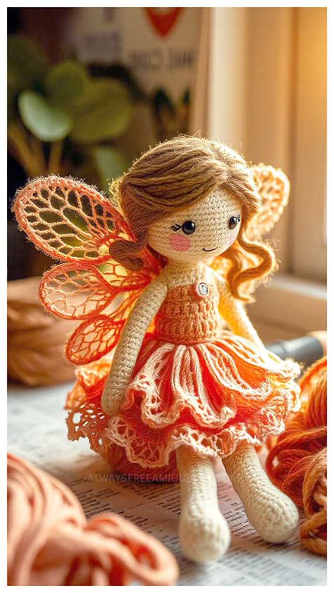 Amigurumi Fairy Crochet Free Pattern Crochet Fairy Pattern Free, Crochet Fairy Dolls Free Patterns, Crochet Fairy Pattern, Crochet Fairy Garden Free Pattern, Crochet Fairy House, Crochet Patterns Fairy, Crochet Pattern Fairy, Fairy Amigurumi, Amigurumi Crochet Free Pattern