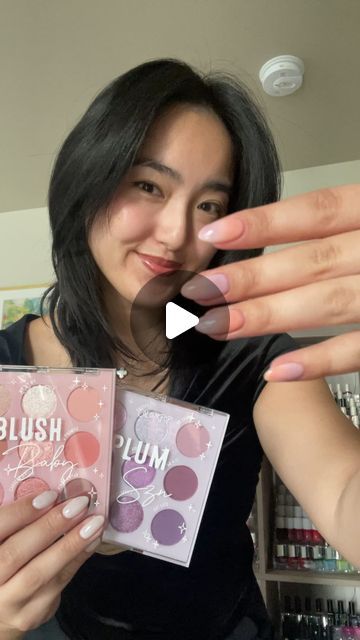 emily zheng • chez nails on Instagram: "#ad Trying eyeshadow nail art on regular polish and LOVE how it turned out! A fun and easy DIY summer mani using all @target products 🤩 Everything I used is in my Target Storefront, link in bio!   @essie “Arctic Jelly” and “Good to Go” quick dry top coat  @opi matte top coat  @colourpopcosmetics pressed powder eyeshadow makeup palettes in “Blush Baby” and “Plum Szn”  @elfcosmetics “Concealer” and “Blending Eye” brushes   #TargetPartner #paidlink" Nail Polish Eyeshadow, How To Make Matte Nail Polish, Diy Eyeshadow Nails, Nail Art With Regular Polish, Using Eyeshadow On Nails, Eyeshadow Nail Polish Diy, Eyeshadow Nail Art, Eyeshadow Nails Diy, Eyeshadow On Nails