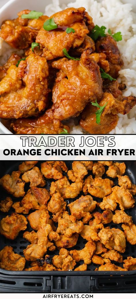 Frozen Orange Chicken In Air Fryer, Air Fryer Trader Joe’s Orange Chicken, Trader Joe’s Mandarin Orange Chicken In Air Fryer, Trader Joes Orange Chicken Recipes, Trader Joe’s Orange Chicken, Orange Chicken Trader Joes, Frozen Food In Air Fryer, Foods In Air Fryer, Orange Chicken Air Fryer