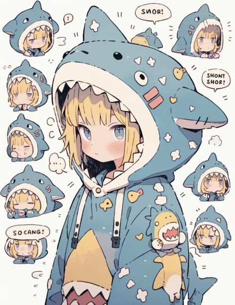 Cute Shark Outfit, Human Shark Character Design, Shark Hoodie Drawing, Shark Human Oc, Shark Onesie Drawing, Polygon Mask, Shark Character Design, Hoodie Drawing Reference, Shark Oc