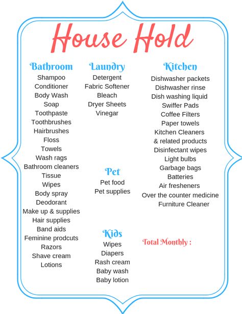 list of household items pdf - Google Search Household Essentials List, Household Items Checklist, Cleaning Supplies List, New Home Essentials, First Apartment Essentials, New Home Checklist, First Apartment Checklist, Apartment Checklist, Kid Clothing