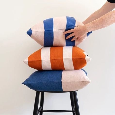 We love this striped Enkel cushion in Orange by independent brand Sophie Home Knitted in 100% cotton, these cushions are 50 x 50cm and include a luxurious and ethically sourced duck feather inner cushion pad. Featuring a double-sided thick stripe print and a zip at the bottom for easy washing, this bold Enkel Cushion in Burnt Orange is the perfect finishing touch to any cosy sofa or bed, making a beautiful home accessory and perfect gift idea for an interiors lover! Shop all Home Decor Materials: 100% cotton knit Dimensions: 50 x 50cm Care: Machine washable at 30°C (tumble drying not recommended) Zip at the bottom to remove cushion Sophie Home are an independent homewares & lifestyle brand dedicated to bring fun & colour into the world! From the sweetest knitted soft toys for the little on Knitted Cushion Covers, Cosy Sofa, Knitted Cushions, Independent Business, Knit Pillow, Striped Cushions, Duck Feather, Blue Sofa, Bold Stripes