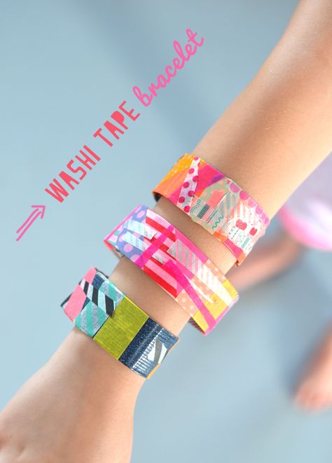 bracelets made by kids with duct tape and washi tape Washi Tape Projects, Washi Tape Ideas, Duct Tape Crafts, Arts And Crafts For Adults, Arts And Crafts For Teens, Washi Tape Crafts, Washi Tape Diy, Fun Arts And Crafts, Tape Art