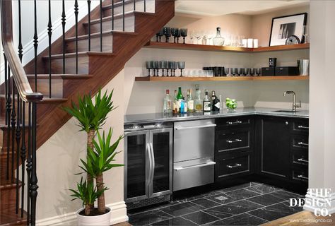 Centsational Girl » Blog Archive That Space Under the Stairs - Centsational Girl Under Stairs Wet Bar, Staircase In Kitchen, Bar Under Stairs, Kitchen Under Stairs, Space Under Stairs, تحت الدرج, Contemporary Basement, Model Dapur, Interior Dapur