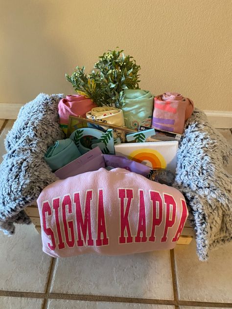 Big/little Baskets, Bestie Ideas, Little Gifts Sorority, Big Little Canvas, Big Little Basket, Sorority Girls, Tri Delt, Sorority Ideas, Tri Sigma