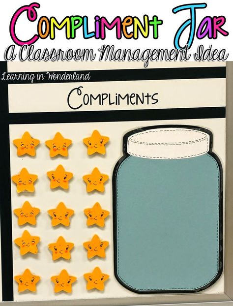 Compliment Jar, Star Themed Classroom, Table Points, Marble Jar, Mentor Teacher, Stars Classroom, Camping Classroom, Camping Theme Classroom, Kindergarten Classroom Decor