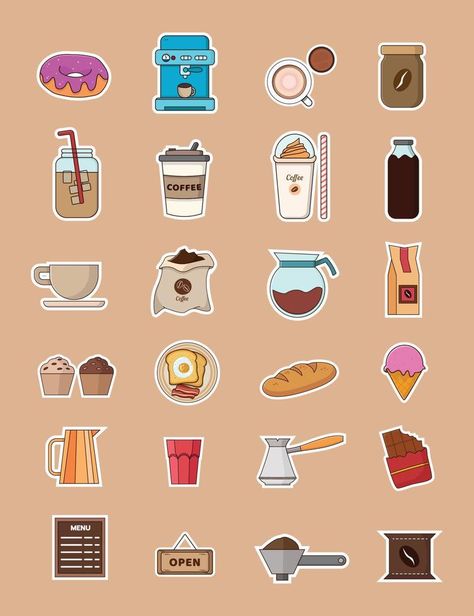 coffee shop sticker set collection Coffee Shop Stickers, Shop Sticker, Indian Wedding Photography, Sticker Shop, Design Inspo, Sticker Set, Indian Wedding, Coffee Shop, Vector Free