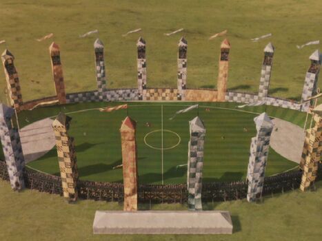 Quidditch pitch Quidditch Aesthetic, Quiz Harry Potter, Quidditch Pitch, Hogwarts Quidditch, Harry Potter Wall, Harry Potter Quidditch, Hogwarts Castle, Hogwarts Aesthetic, George Weasley