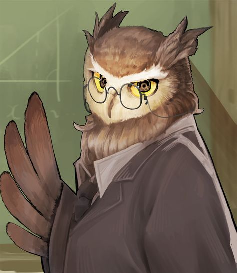 Owl Wizard, Owl Cartoon, Dnd Art, Male Art, Dnd Characters, Drawing Reference Poses, Character Portraits, Cartoon Animals, Character Design Inspiration