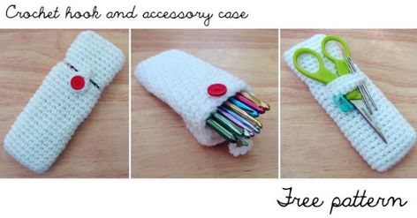 Crochet Hook Organizer | Easy Crochet Patterns For Beginners Crochet Hook Case Pattern, Easy Crochet Patterns For Beginners, Quick Crochet Gifts, Crochet Hook Holder, Crochet Organizer, Free Crafts, Crochet Hook Case, Crochet Case, Crochet Lovey