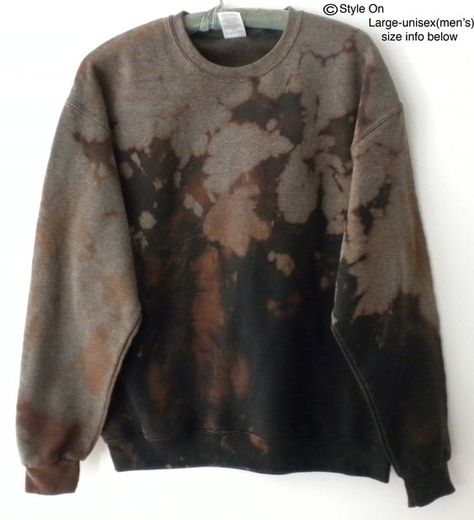 Bleaching Clothes, Grunge Sweater, Ties Mens Fashion, Tokyo Street Fashion, Bleach Tie Dye, Dye Sweatshirt, Sweater Brown, Tie Dye Shirts, Unisex Gift