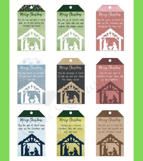 Christian Christmas Tags, Nativity Gift Tags, Christian Christmas Gift Tags, Christian Christmas Gift, Light Of Christ, Religious Christmas, Christmas Tags, Christian Christmas, Oct 30