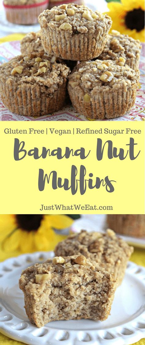 Gluten Free Banana Nut Muffins, Gluten Free Chocolate Chip Muffins, Gluten Free Banana Muffins, Gluten Free Blueberry Muffins, Delicious Banana Bread, Banana Muffins Easy, Nut Muffins, Banana Nut Muffins, Gluten Free Recipes For Breakfast