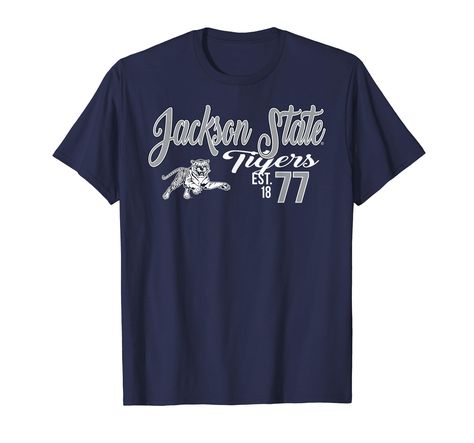 PRICES MAY VARY. Officially Licensed Jackson State University apparel. Show your support for the Tigers with this Jackson State logo apparel! The soft material and digitally printed logo make this a great addition to any Jackson State Tigers apparel collection! Wear this fan favorite Jackson State Tigers apparel to the big game or just hanging out around the house. Lightweight, Classic fit, Double-needle sleeve and bottom hem Jackson State University, University Apparel, Jackson State, T Shirt Image, Clothing Logo, Big Game, State University, Tigers, Soft Material