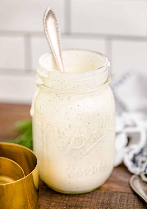 Restaurant-Style Ranch Dressing Restaurant Style Ranch Dressing, Restaurant Ranch, Hidden Valley Ranch Dressing, Buttermilk Ranch Dressing, Buttermilk Ranch, Veggie Fries, Ranch Dressing Recipe, Best Pumpkin Pie, Rub Recipes