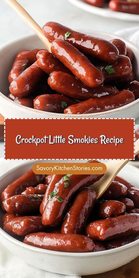 Want to serve an irresistible appetizer that’s ready when you are? This Crockpot Little Smokies recipe is a fantastic way to keep guests happy while you focus on other dishes. Save this delicious recipe now, and elevate your appetizer game for every celebration! Slow Cooker Little Smokies, Best Lil Smokies Recipe, Recipes For Little Smokies, Bbq Little Smokies Crockpot, Smokey Appetizers, Bbq Weenies, Lil Smokies Crock Pot, Little Weenies Recipe, Little Smokies Crockpot